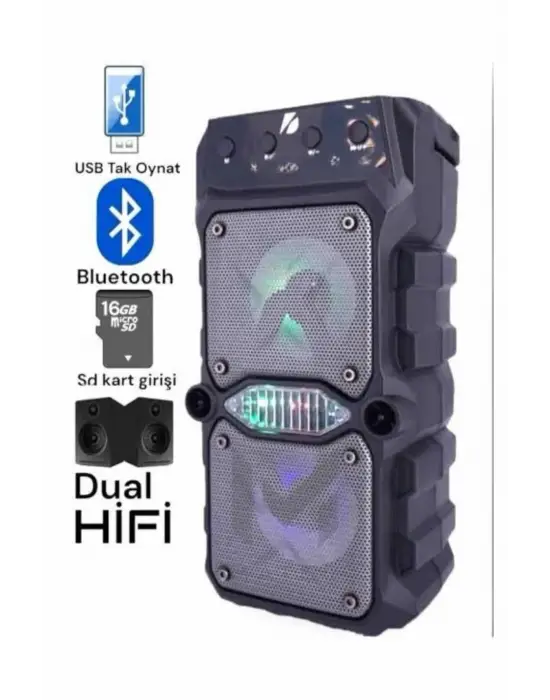 Ses Bombası Kablosuz Bluetooth Hoparlör Çift Çıkışlı Yüksek Ses Kaliteli Hoparlör