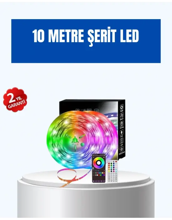 Sese Duyarlı 10m Smart Şerit Led Ios Android Kontrollü Rgb Işık