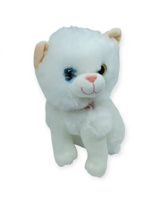 Sesli Peluş Kedi Van Kedisi 25 cm - Beyaz