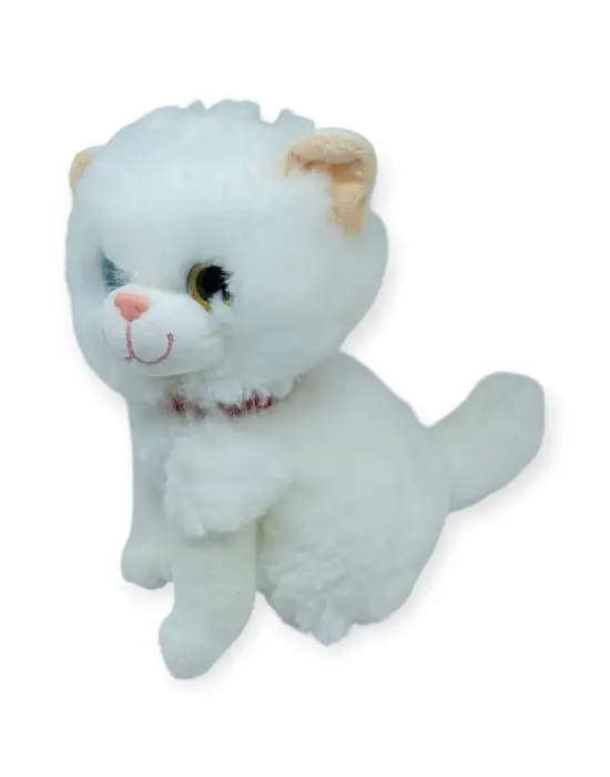Sesli Peluş Kedi Van Kedisi 25 cm - Beyaz