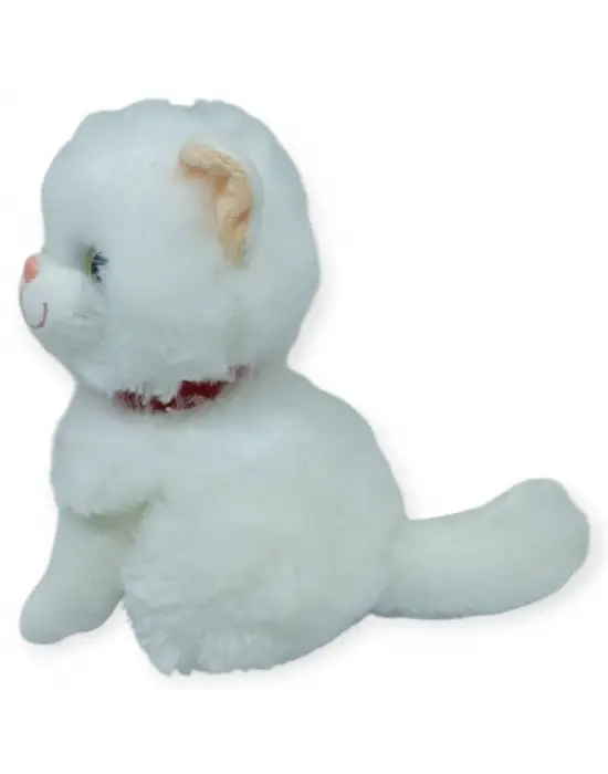 Sesli Peluş Kedi Van Kedisi 25 cm - Beyaz