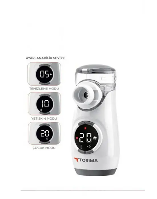 Sessiz Kademeli Dijital Ekranlı Usb Şarjlı Mesh Nebulizatör Cihazı