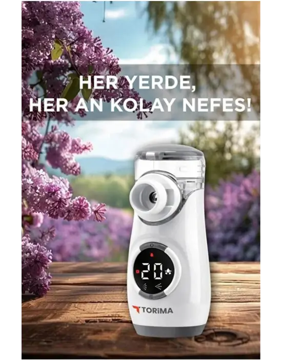 Sessiz Kademeli Dijital Ekranlı Usb Şarjlı Mesh Nebulizatör Cihazı