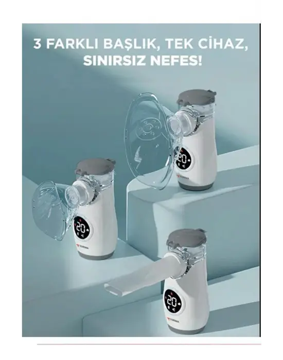 Sessiz Kademeli Dijital Ekranlı Usb Şarjlı Mesh Nebulizatör Cihazı