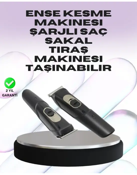 Sessiz Motorlu, Kablosuz Kullanımlı Şarjlı Saç Ve Sakal Kesme Makinesi – Taraklı Set