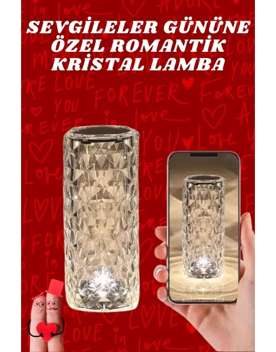 Sevgililer Günü İçin Hediye Kristal Lamba Sevgiliye Hediye Usb Şarjlı Gece Lambası