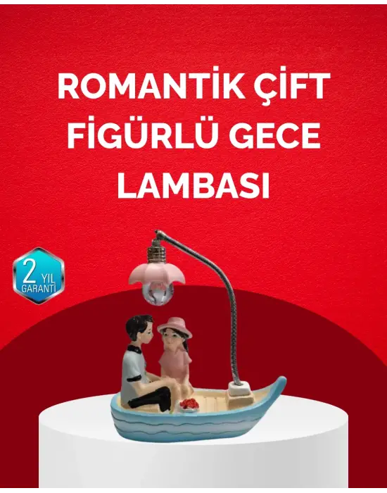 Sevgililer Günü İçin Romantik Çift Figürlü Dekoratif Gece Lambası
