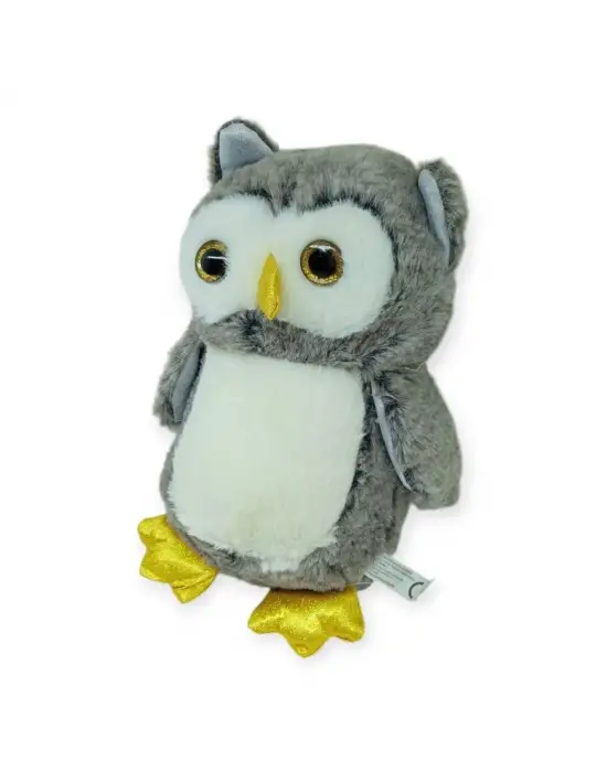 Sevimli Peluş Baykuş 25 cm - Gri