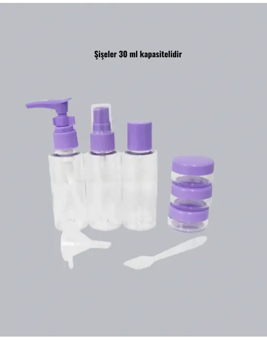 Seyahat Banyo Seti 5 Parça Şeffaf Taşıma Çantalı 30 Ml