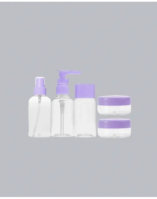 Seyahat Boy Banyo Seti 5’li Mini Şişe Ve Krem Kutusu Çantalı