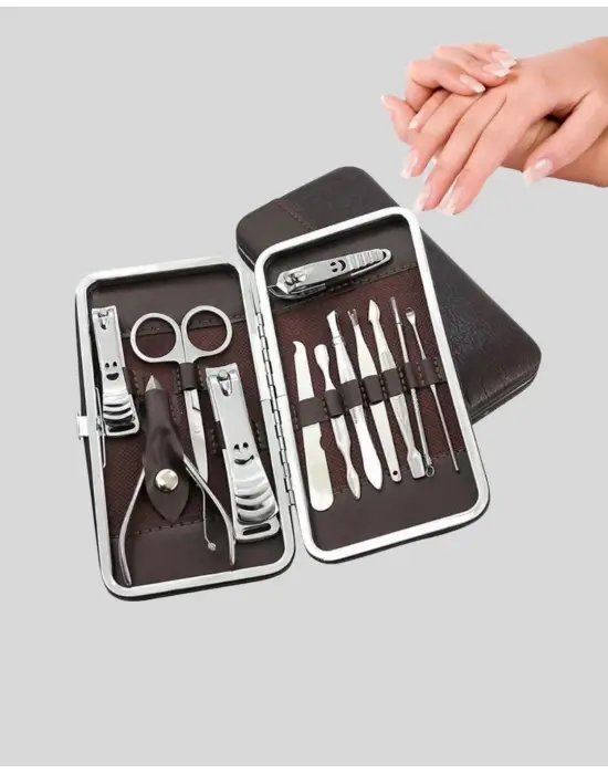 Seyahat İçin Taşınabilir Deri Çantalı Bakım Seti