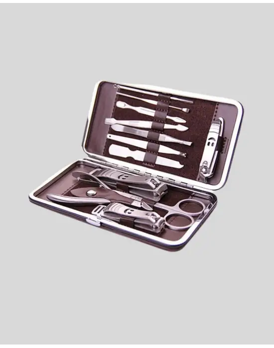 Seyahat İçin Taşınabilir Deri Çantalı Bakım Seti