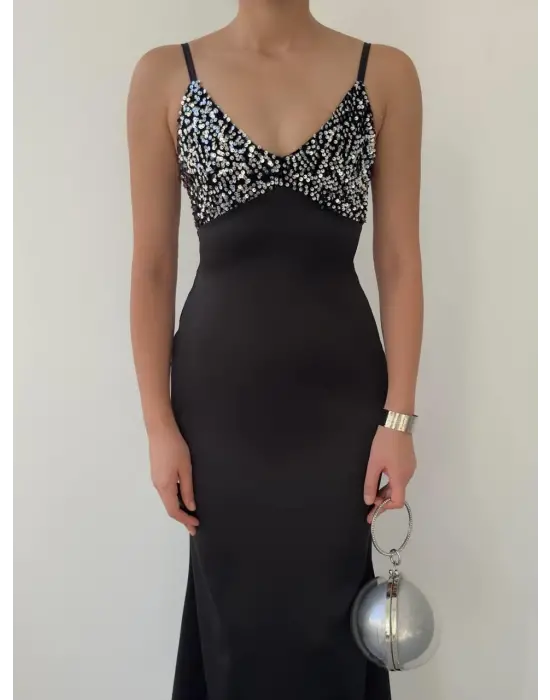 İp Askılı Şık Elbise