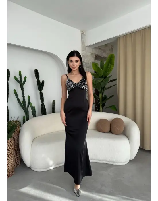 İp Askılı Şık Elbise