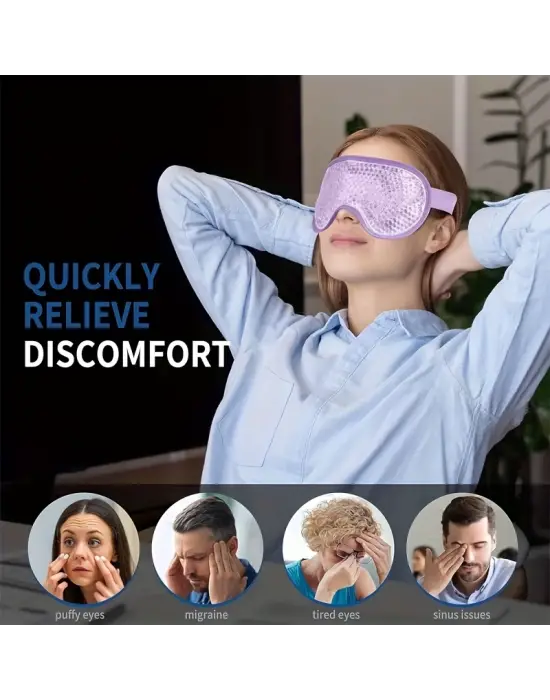 Sıcak Ve Soğuk Boncuklu Buz Jeli Terapi Göz Maskesi (mor)