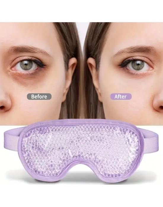 Sıcak Ve Soğuk Boncuklu Buz Jeli Terapi Göz Maskesi (mor)