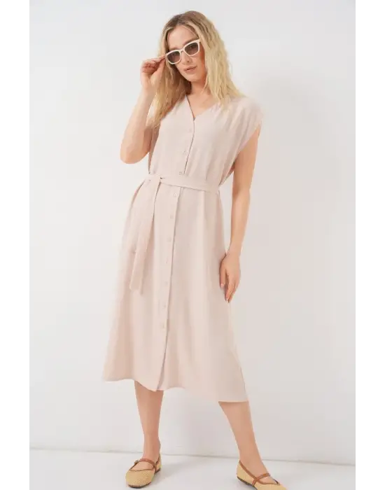 Göz Alıcı Elbise - Krem