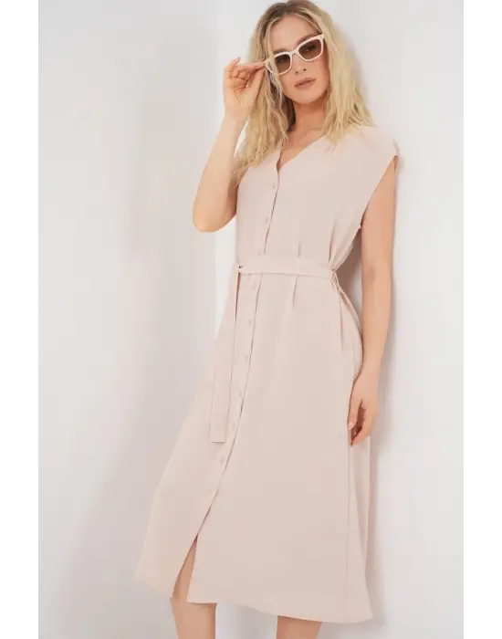 Göz Alıcı Elbise - Krem