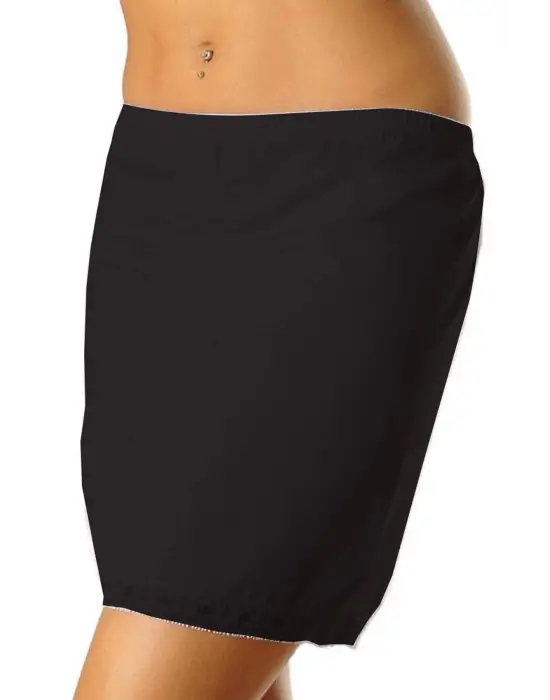 Omarı Dantel Detaylı Mini Siyah Jüpon Etek