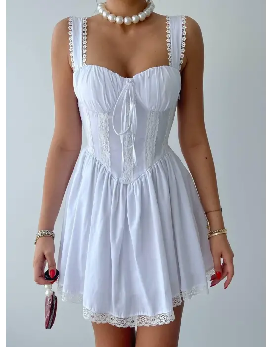 Omarı Zarif Arkası Bağlamalı Elbise