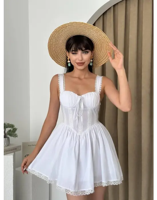 Omarı Zarif Arkası Bağlamalı Elbise