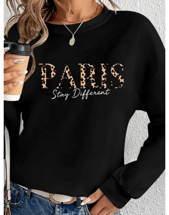 Omarı Desenli Kadın Uzun Kollu Viskon Bluz