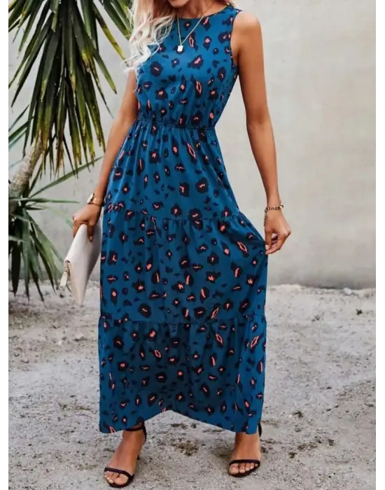 Omarı Yaz Şıklığı: Desenli Beli Lastikli Elbise