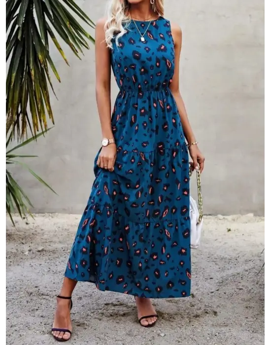 Omarı Yaz Şıklığı: Desenli Beli Lastikli Elbise