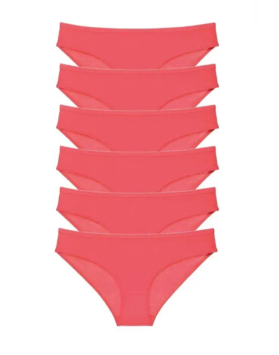 Omarı Süper Eko Set Likralı Kadın Slip Külot Fuşya