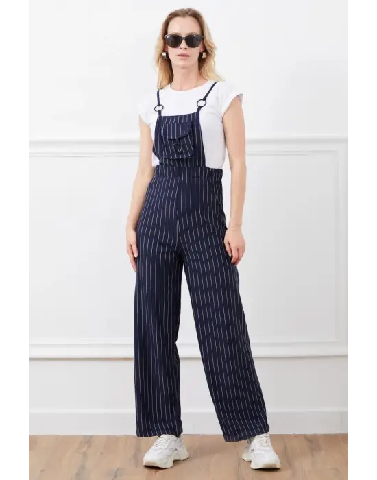 Omarı Rahat ve Şık Beli Lastikli Tulum