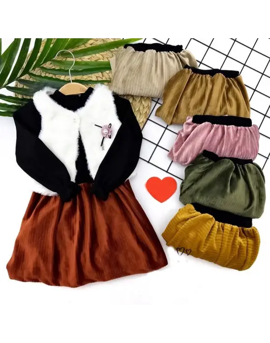 Omarı Küçük Kızlar İçin Şık Siyah Sweat Takımı