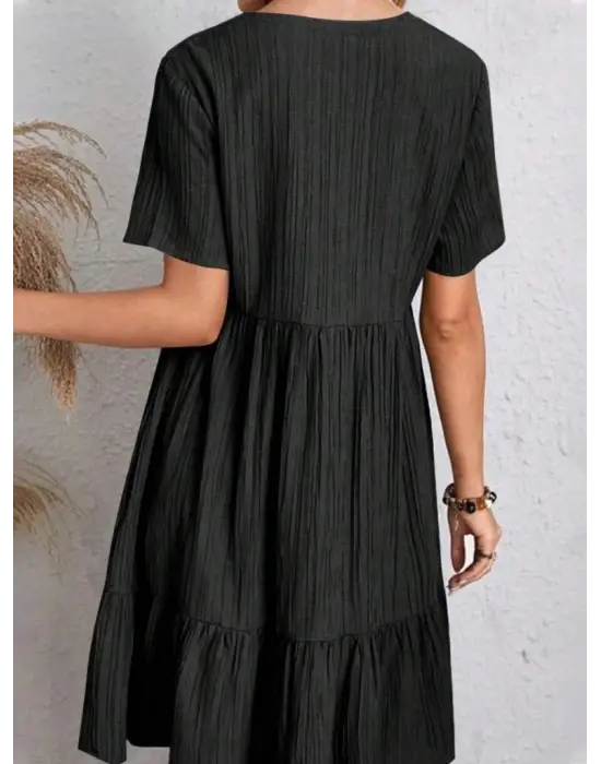 Omarı Şıklığıyla Fark Yaratan Kısa Kollu Elbise