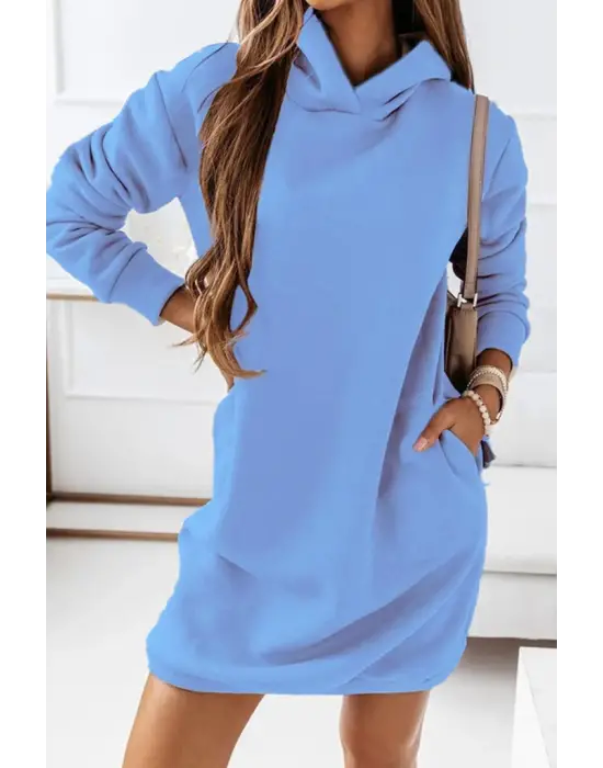 Omarı Rahat Kullanımlı Kadın Kapüşonlu Elbise