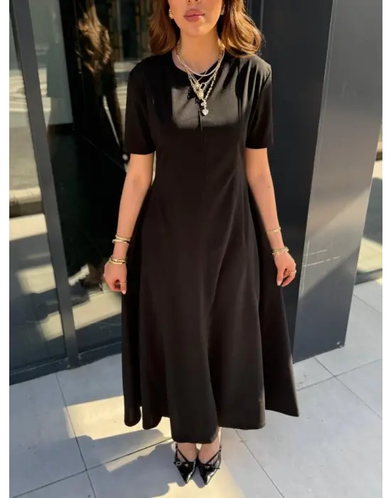 Omarı Rahat Kesim Kadın Maksi Elbise