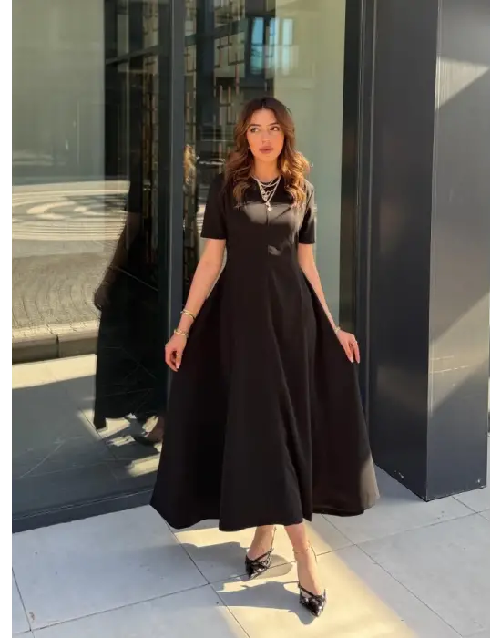 Omarı Rahat Kesim Kadın Maksi Elbise