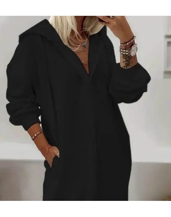 Omarı Modern Kapüşonlu Elbise