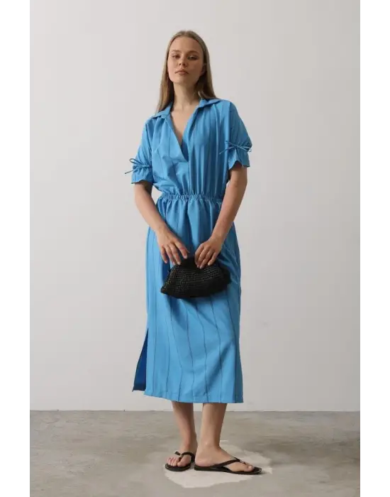 Omarı Beli Lastikli Elbise