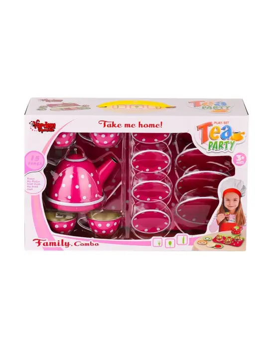 Omarı Metal Çay Seti 15 Parça Puantiyeli Tasarım