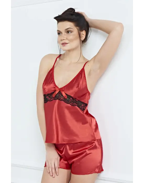 Omarı Şık Saten Kadın Gecelik Takımı
