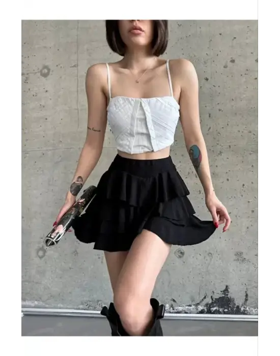 Omarı Siyah Basic Etek - Klasik ve Şık Tasarım