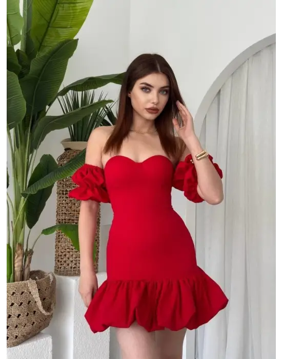 Omarı Zarif Siyah Straplez Elbise