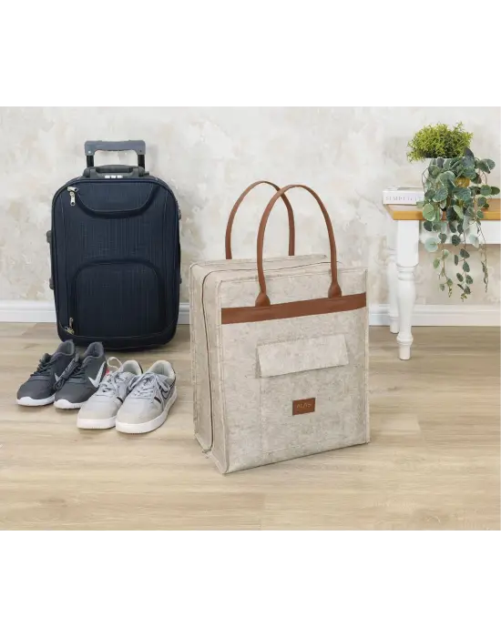 Omarı Şık Deri Ayakkabı Seyahat Çantası