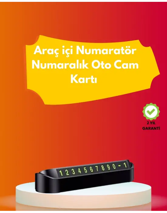 Şık Ve İşlevsel Fosforlu Araç Numaratörü – Kolay Kullanım, Yüksek Görünürlük