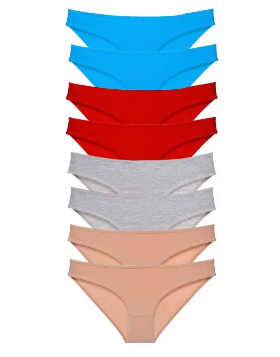 Omarı Süper Eko Set Likralı Kadın Slip Külot, 8 Adet