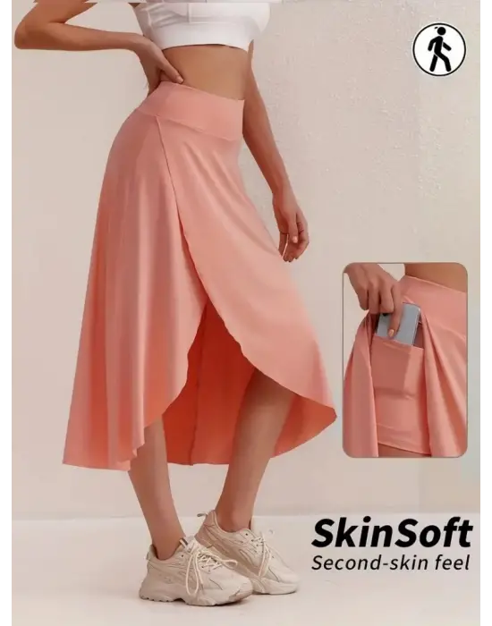 Omarı Sandy Etek - Cep Detaylı ve Şık Kadın Taytlı Etek