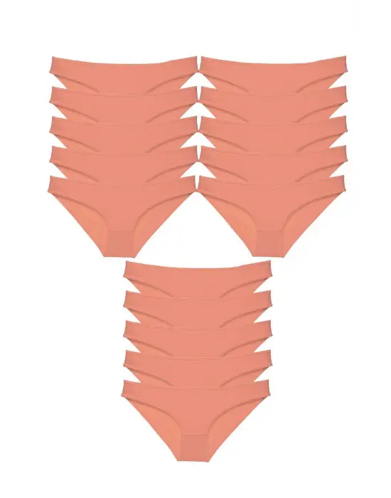 Omarı Süper Eko Pudra Renkli Kadın Slip Külot Seti