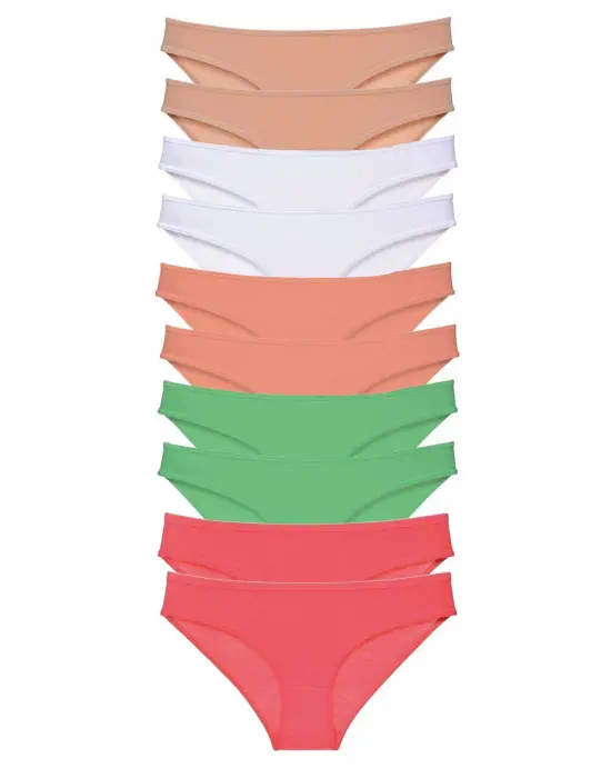 Omarı Süper Eko Set Likralı Kadın Slip Külot - Çeşitli Renkler