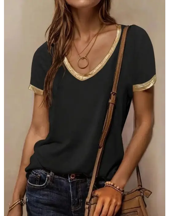 Omarı Şık ve Rahat Kadın V Yakalı Bluz