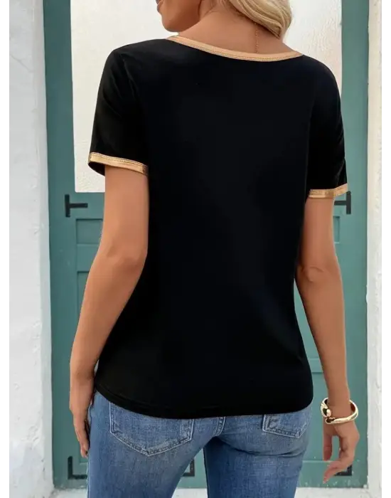 Omarı Şık ve Rahat Kadın V Yakalı Bluz