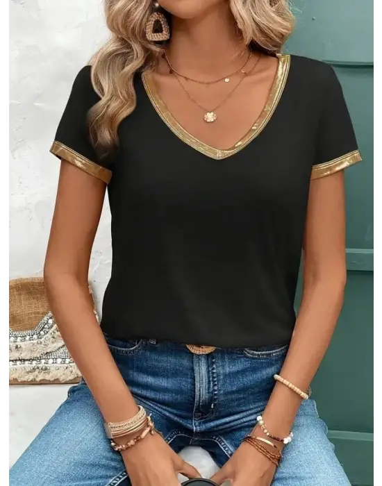 Omarı Şık ve Rahat Kadın V Yakalı Bluz